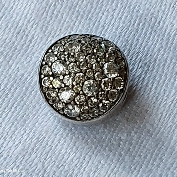 Authentic Pandora sterling charm clear crystal pavé cushion - Picture 1 of 4
